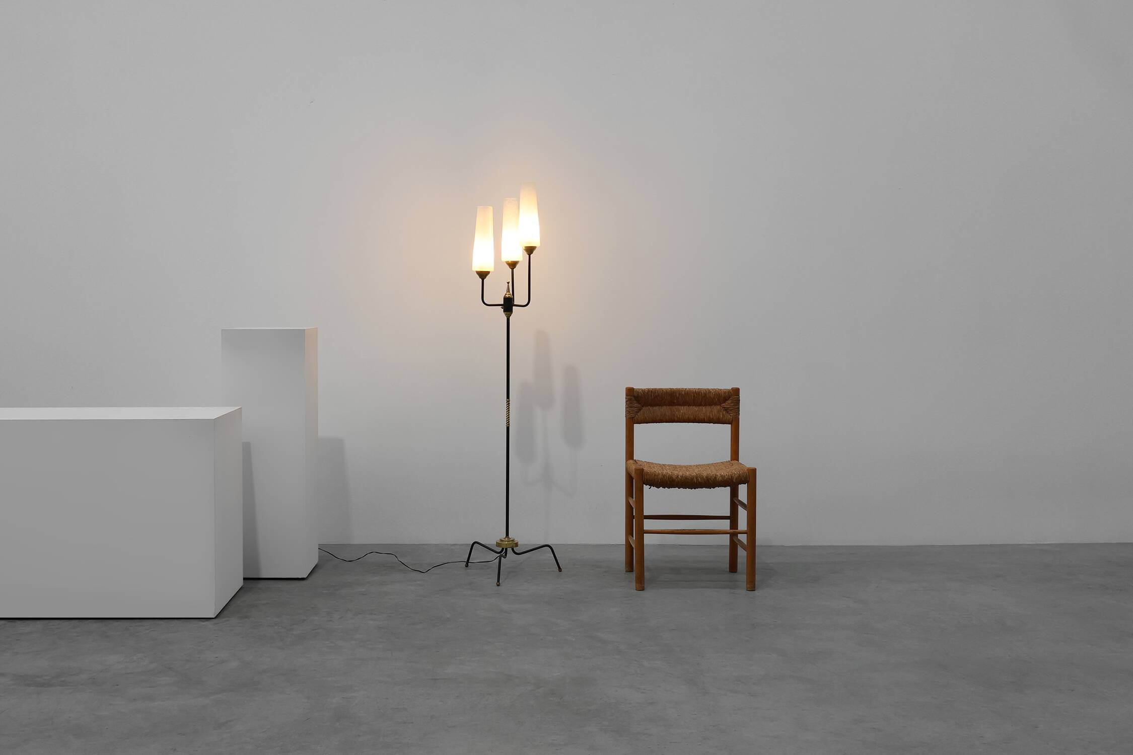 Maison Arlus Three‑Light Floor Lamp, France, 1950