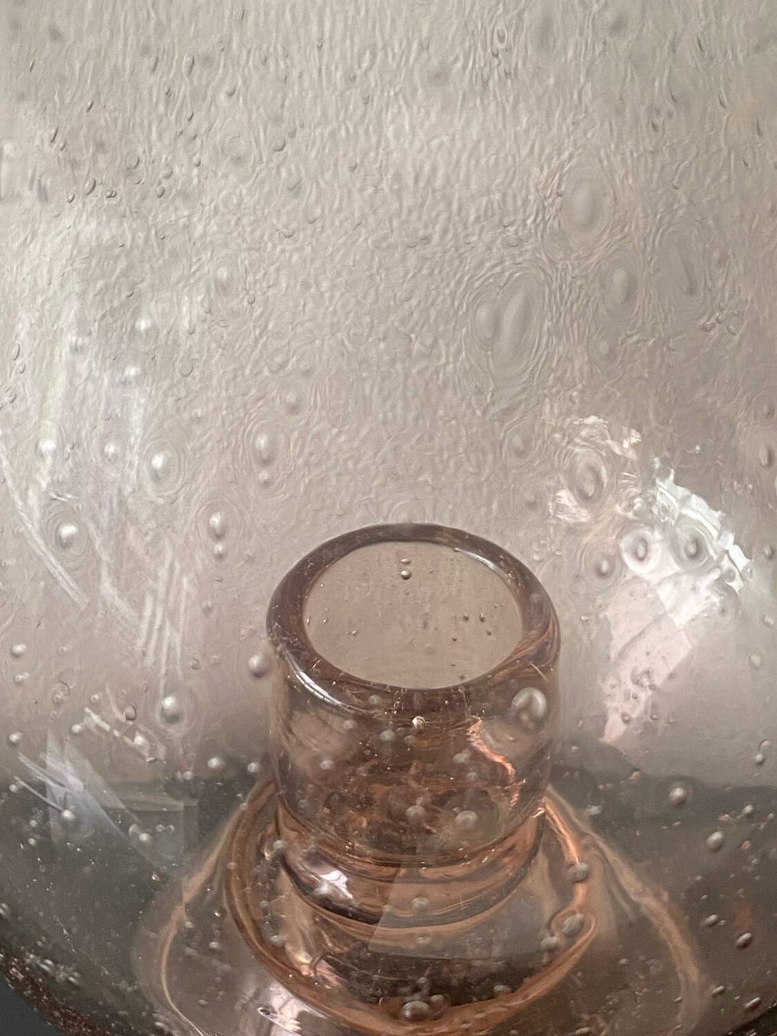 Blown bubble glass tea light holder