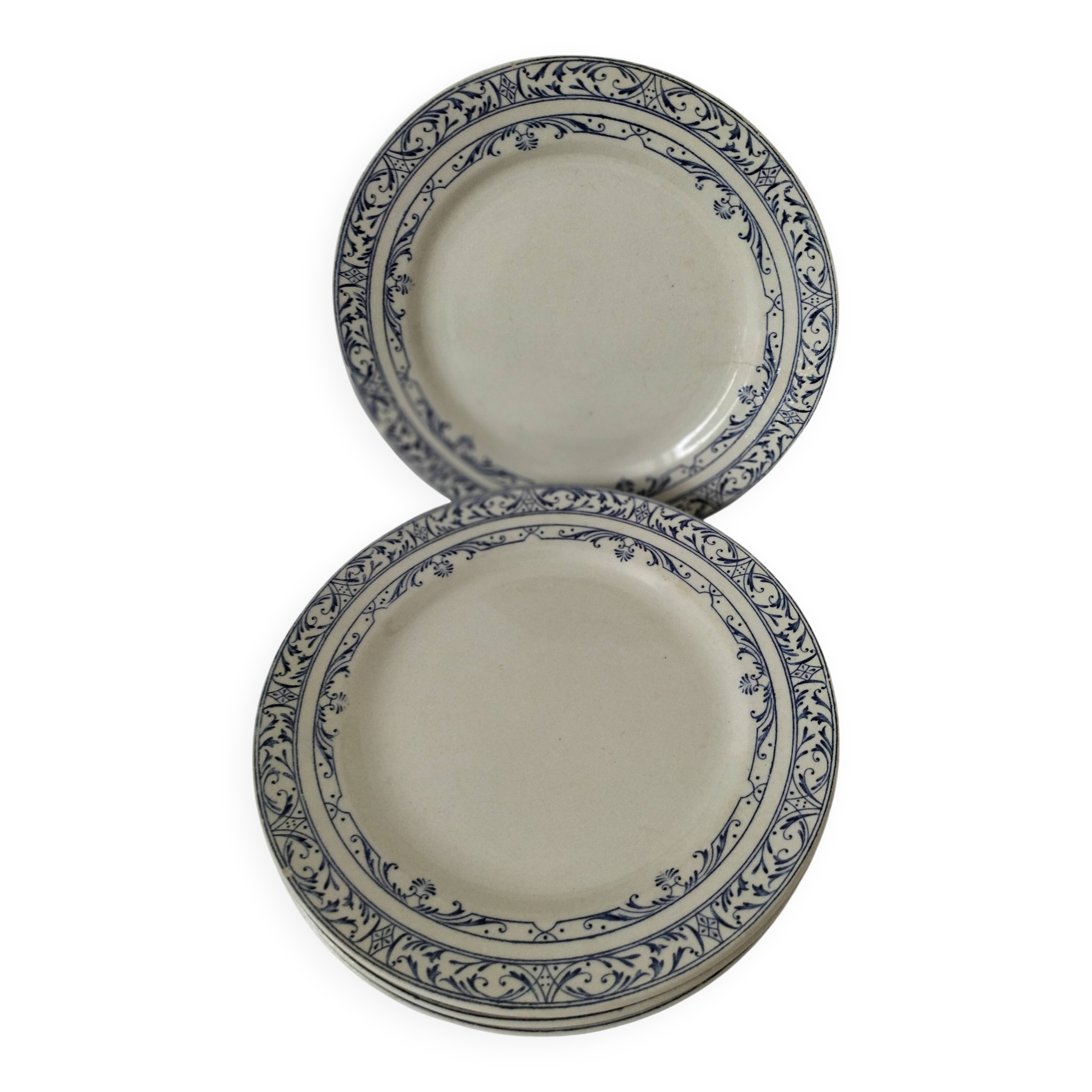 5 plates Creil and Montereau model Colbert – Ironstone 1890-1895