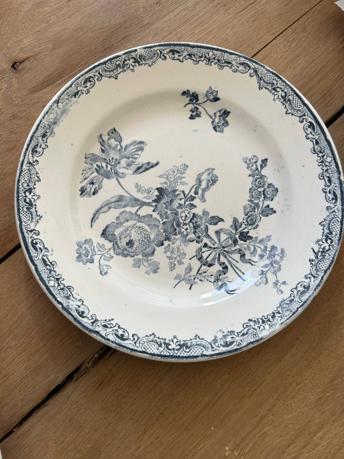Set of 6 ironstone plates Sarreguemines Fontange
