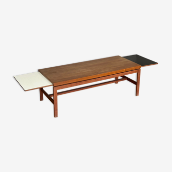 Scandinavian teak coffee table with extensions