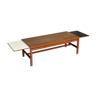 Scandinavian teak coffee table with extensions