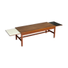 Scandinavian teak coffee table with extensions