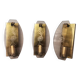 Set of 3 smoked glass and brass wall sconce lamps