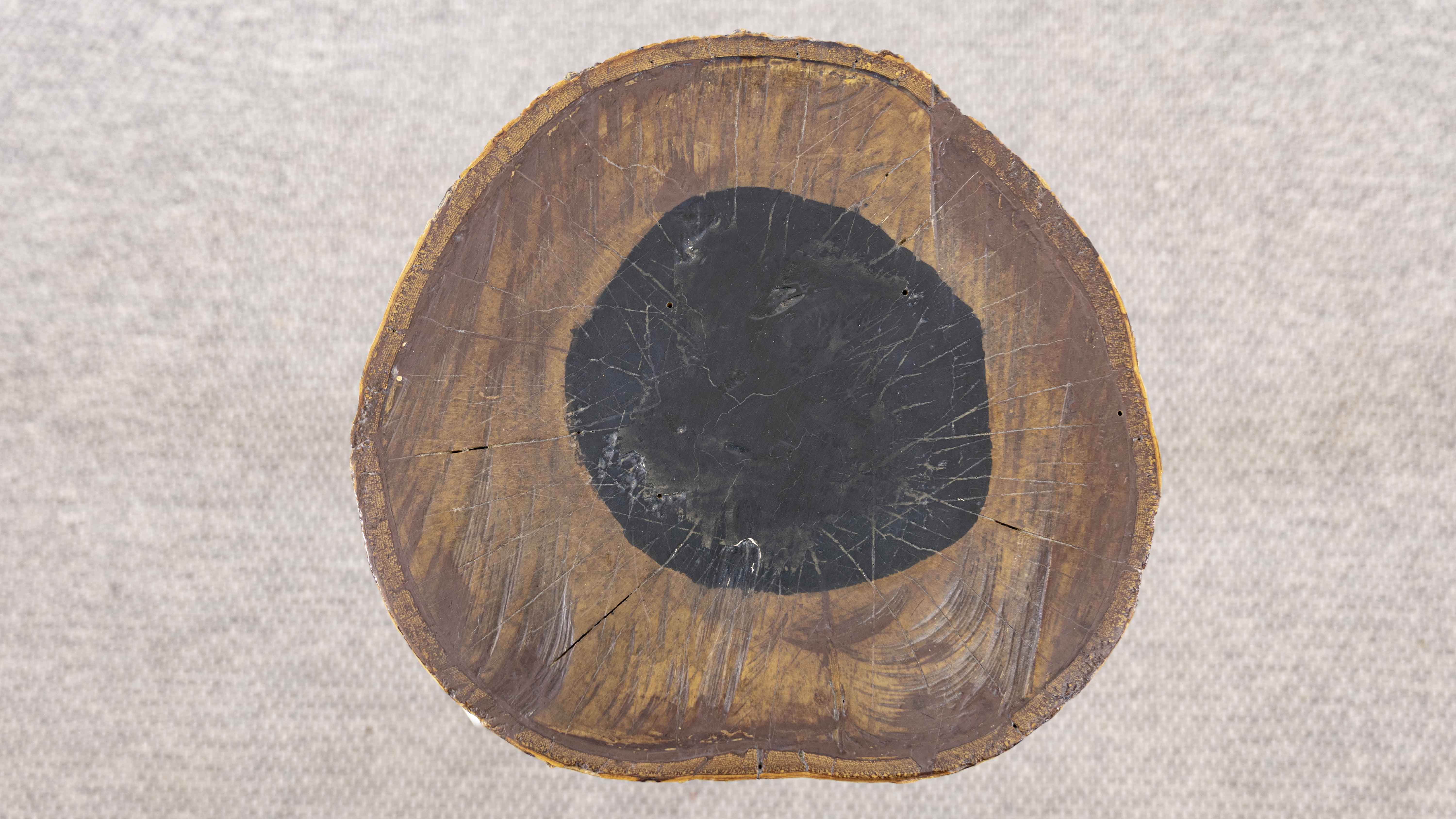 Vintage stool or side table in birch and steel