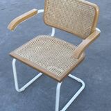 Cesca model B64 chair with armrests in white Design