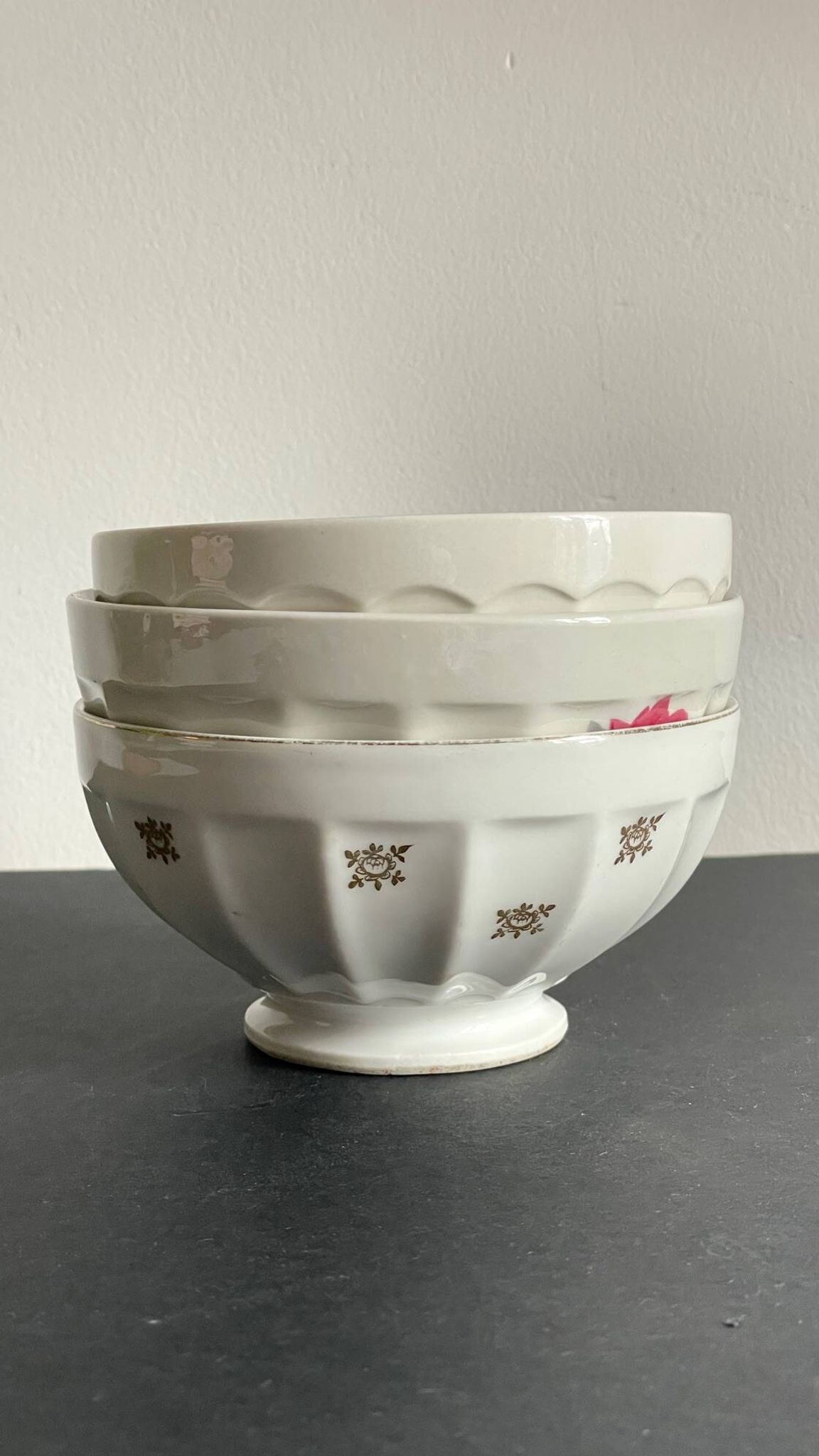 BOWLS Ceramic Pink and Gold VINTAGE