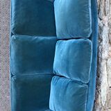 Blue velvet toad sofa