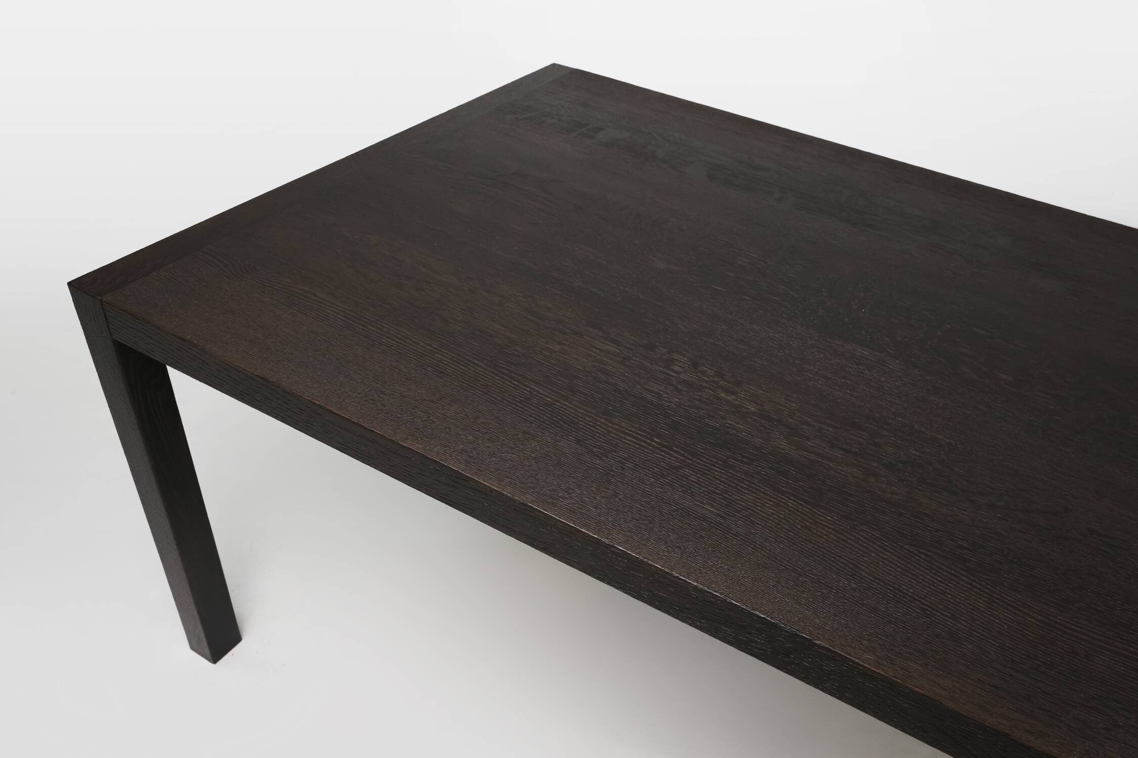 Large Vintage dinner table in blackened oak, Belgium ca. 1980
