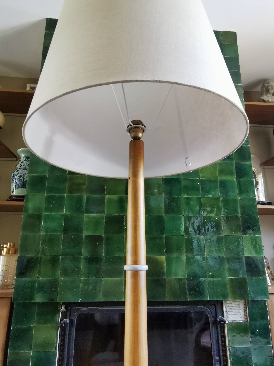 Art deco wooden floor lamp