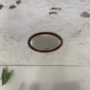 Miroir mural ovale bois et stuc