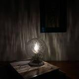 Ceiling light or wall light with cracked glass globe, 15 cm, porcelain rose.