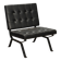 Vintage armchair in metal and black faux leather, Italian design from the 1970s.
