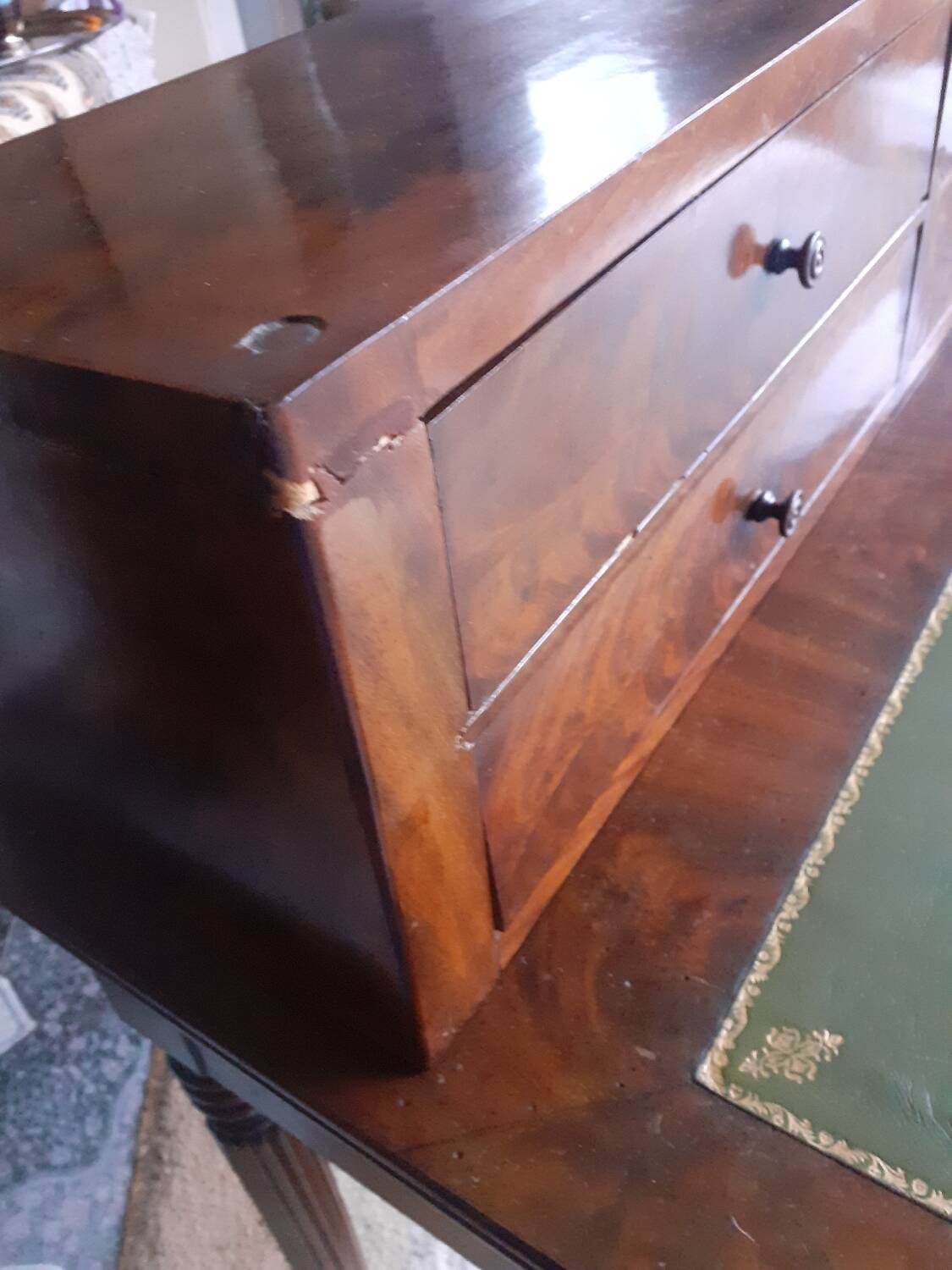 Louis Philippe style mahogany stepped desk