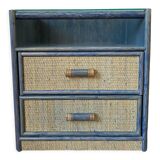 Pair of vintage rattan bedside tables