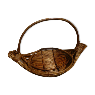 Panier en rotin ancien vintage