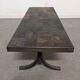 Table basse brutaliste en pierre naturelle et fer forgé vers 1960