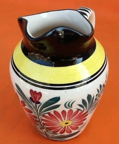 Pitcher / Broc Faience HB Quimper Floral decoration