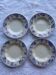 4 deep plates HBCM Dolly 1930 blue/pink ceramic/earthenware abstract