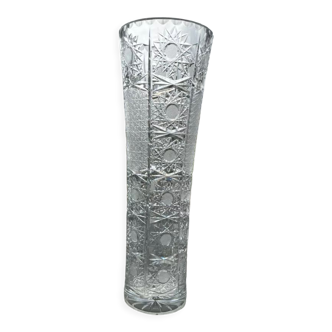 Carved crystal vase - Mid-twentieth century