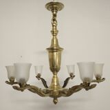 Art Deco bronze chandelier circa 1930