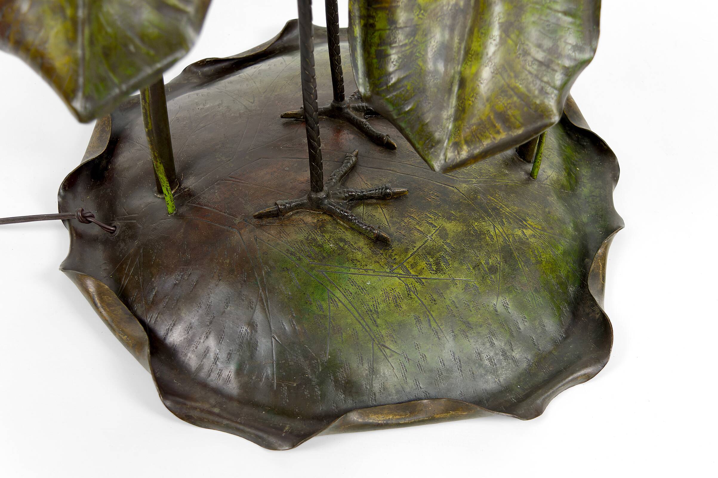 Japanese-style Heron floor lamp, Art Nouveau, France, circa 1900