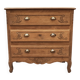 Ancienne commode trois tiroirs en chêne massif brut