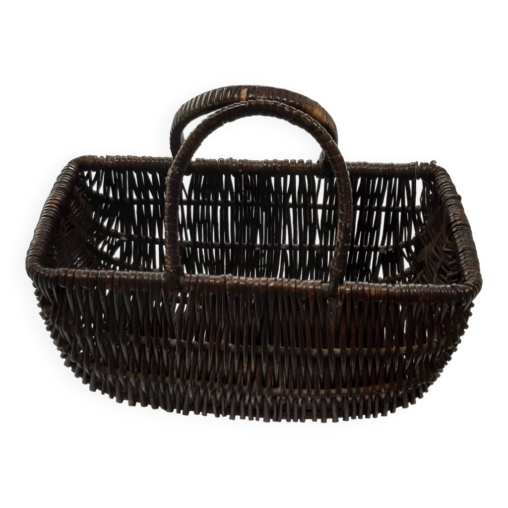 Jones & Grey Grand Panier Rectangulaire Osier Avec Doublure Jute - 50x40x30 Cm - Rangement Naturel Marron Rustique