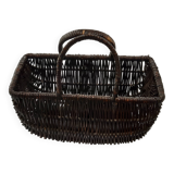 Panier rectangulaire en osier et rotin