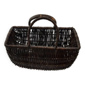 Rectangular wicker and rattan basket