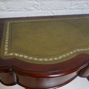 Mahogany and green leather console, 1860-70