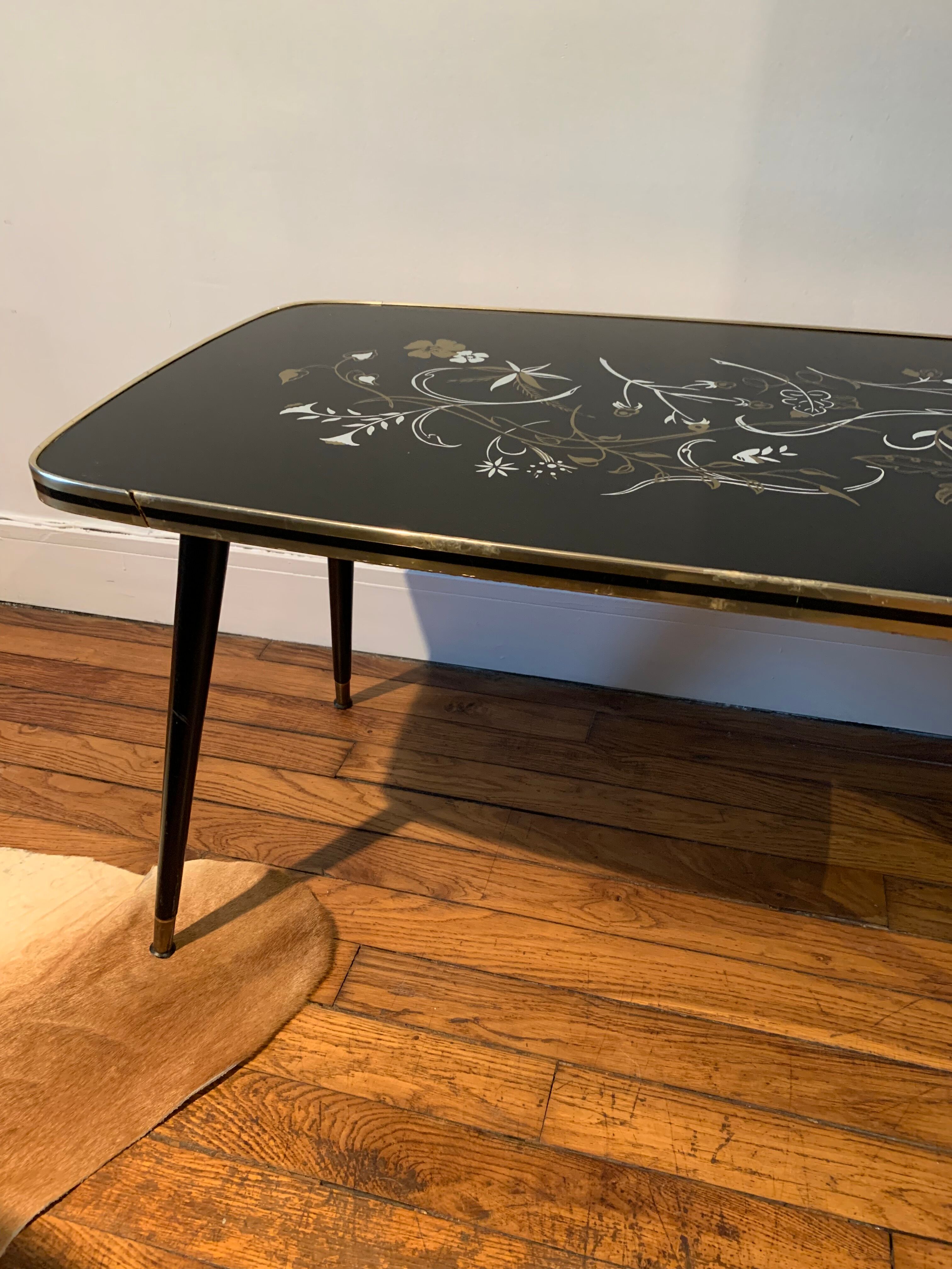 Glass coffee table 50's