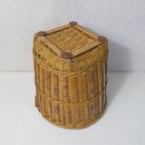 cache pot en rotin et bambou