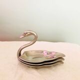 Small swan ashtray with silver metal cups