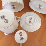 Service à café porcelaine de Limoges doré or fin A Lanternier