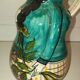 Vintage figurative pitcher in glazed terracotta – Female character