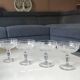 Lot of 4 x Champagne Coupes in Baccarat crystal. Engraved decoration with Greek friezes.
