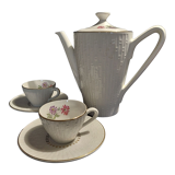 Service à café verseuse et deux tasses Lunéville KG milieu XXème