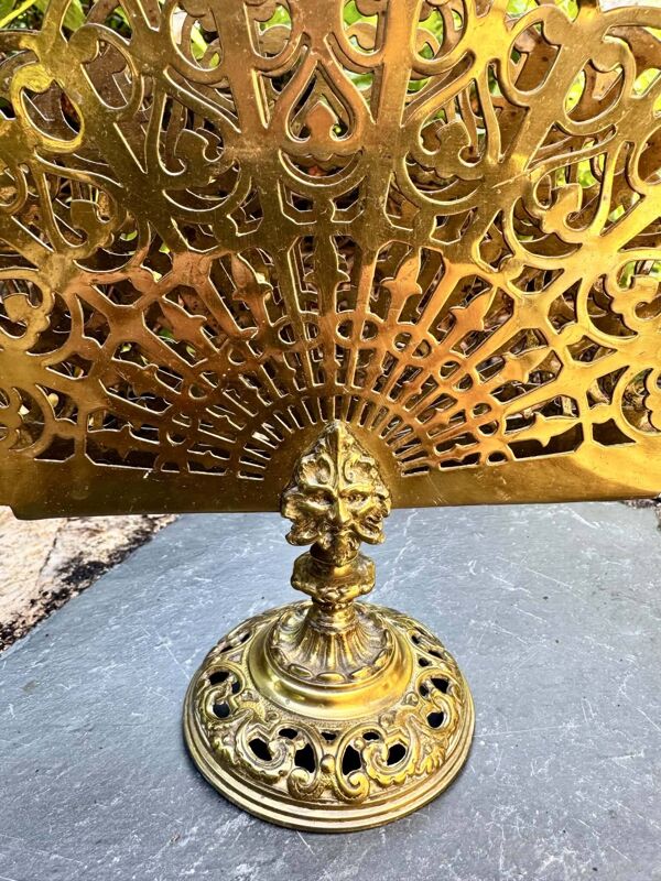 Porte revues porte lettres en laiton éventail Art Nouveau