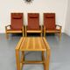 Ensemble salon en pin 3 fauteuils lounge et table design scandinave 70