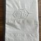 Linge ancien, drap brodé avec monogramme MB