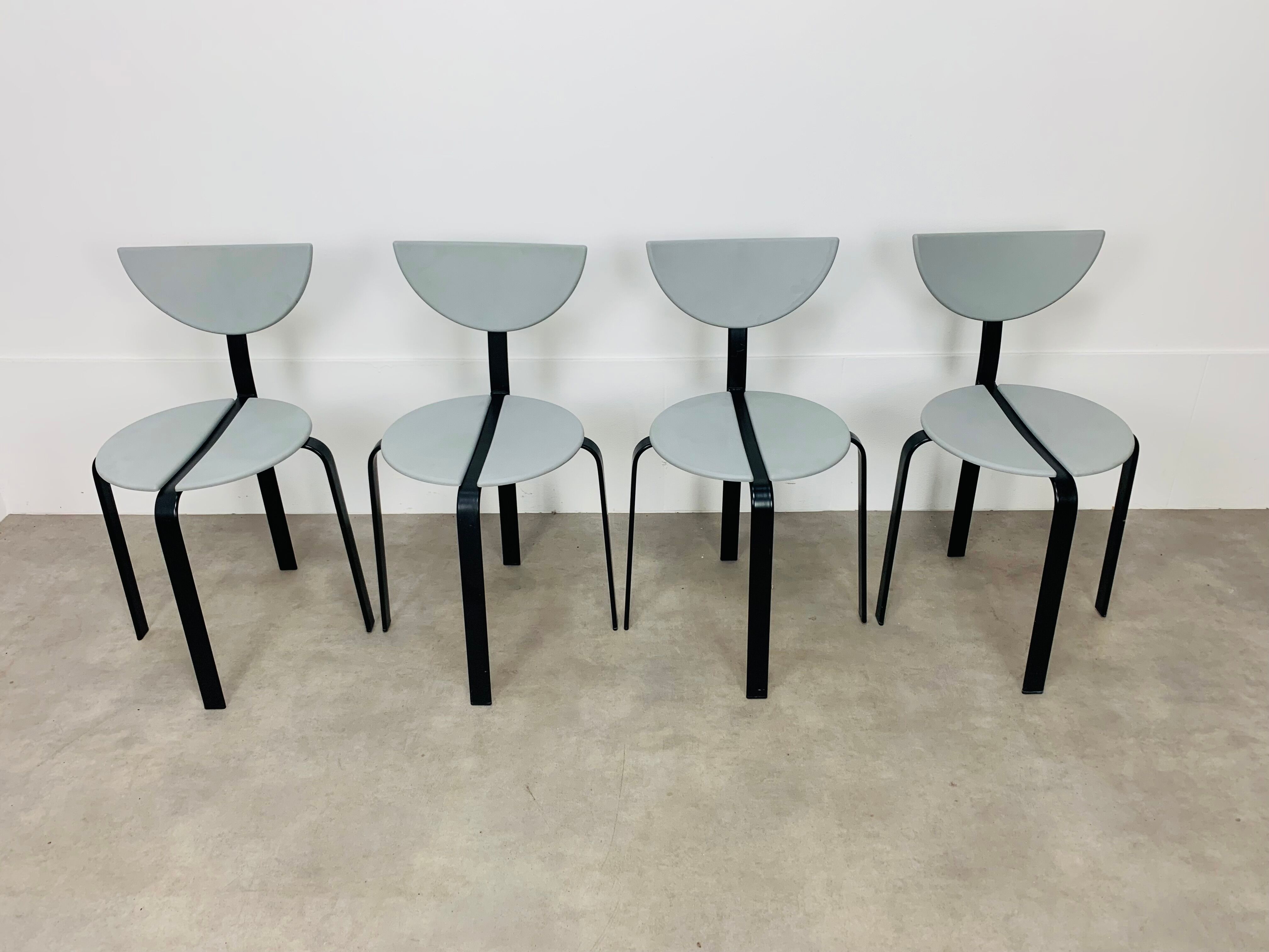 4 chairs Niels Gammelgaard and Lars Mathiasen for Bent Krogh, 1980, postmodern style