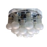 Kinkeldey globe and crystal ceiling light, Austria 1970s