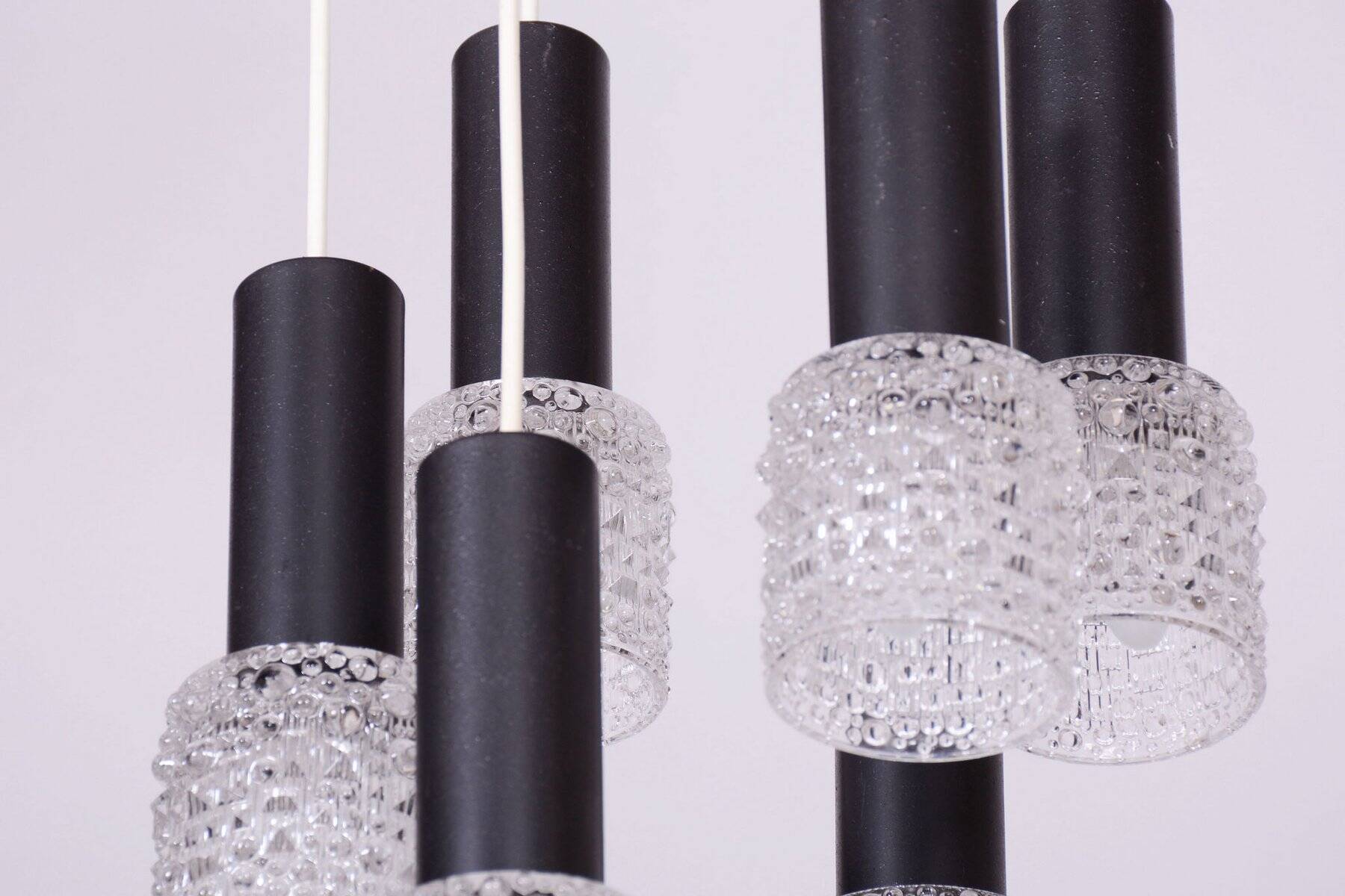 Mid-Century Chandelier in Steel by Elektroinstala Jílové, Czech, 1960s