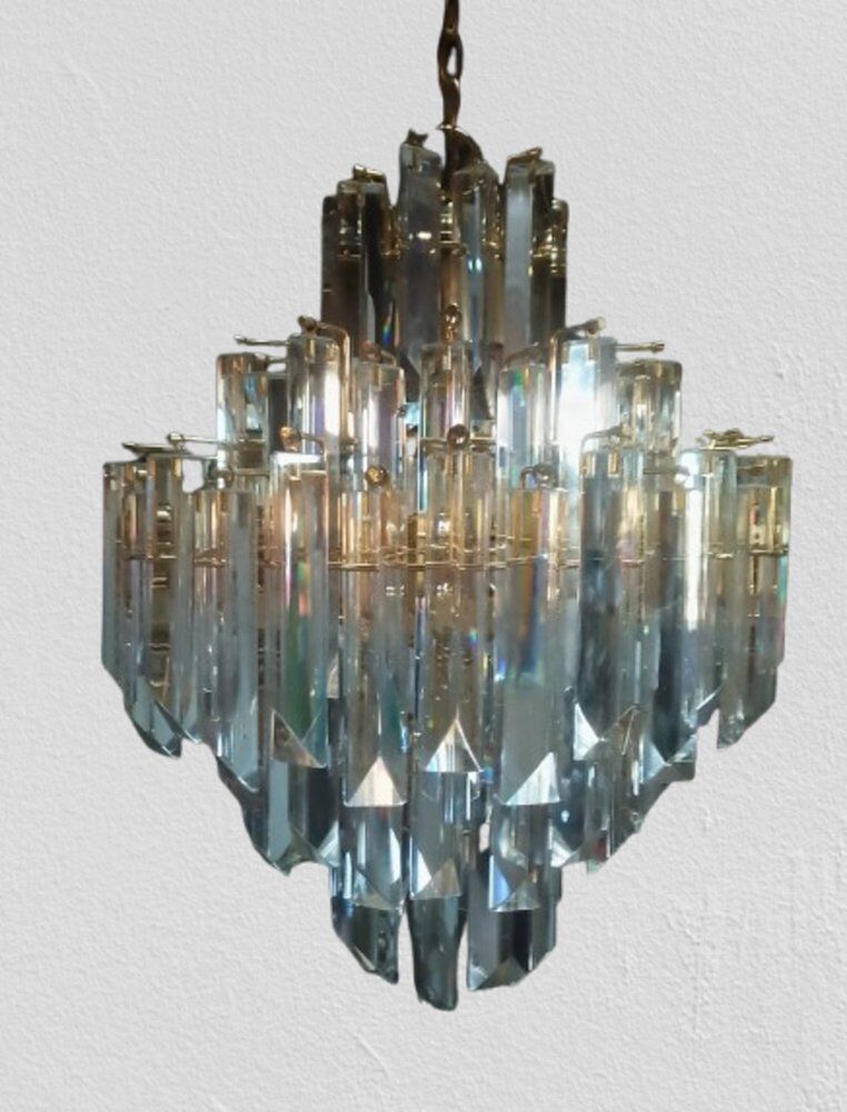 Murano crystal chandelier attributed to Paolo Venini, 1970s.