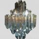 Chandelier en cristal de Murano attribué à Paolo Venini, années 1970.