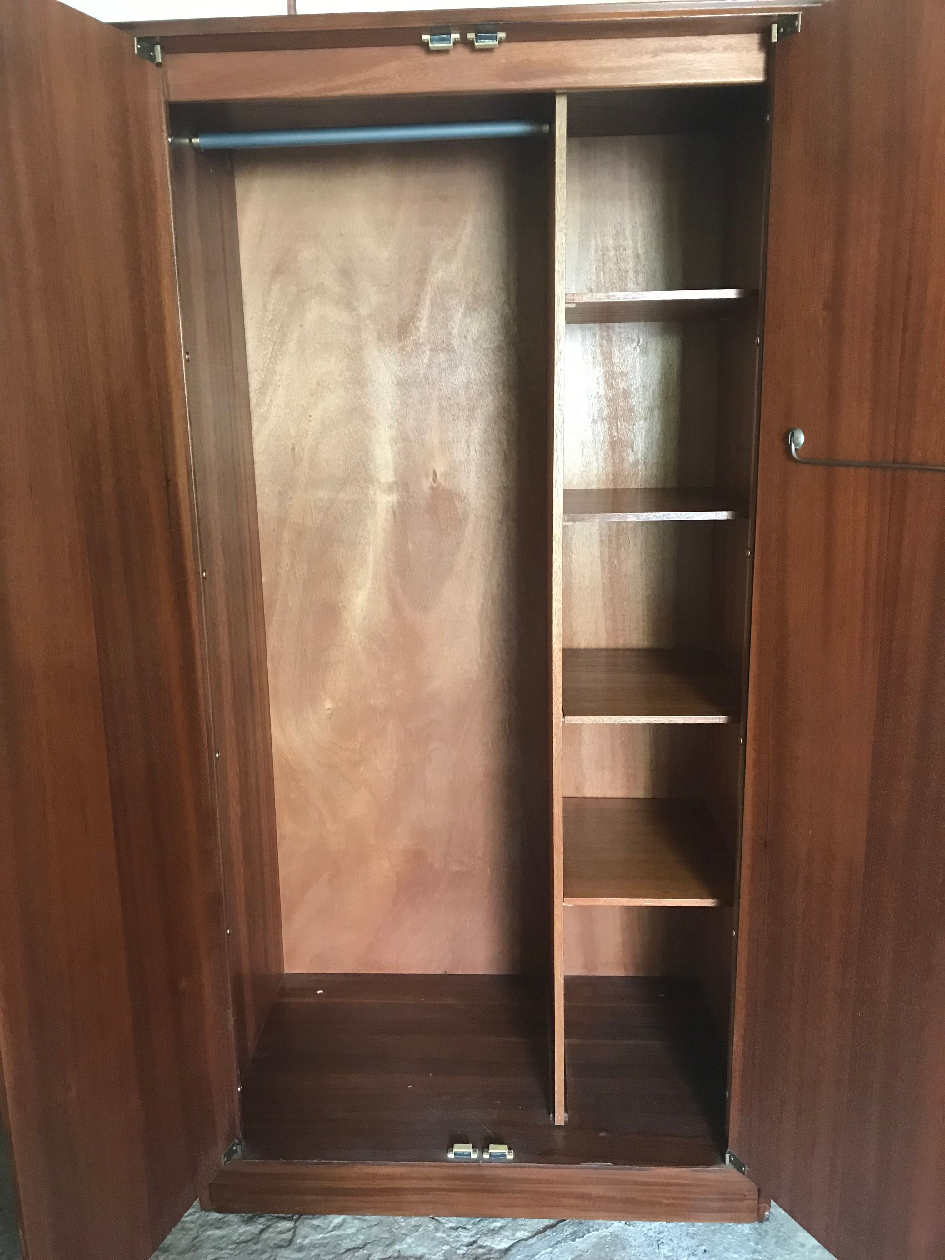 Scandinavian wardrobe vintage teak 1960-70's