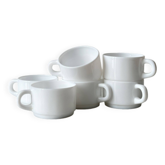 Lot de 6 Mugs en porcelaine 8 cm - blanc, Pomax (x 6)  La Belle Vie :  Courses en Ligne - Livraison à Domicile