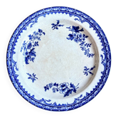 Petit plat rond Staffordshire en terre de fer bleue