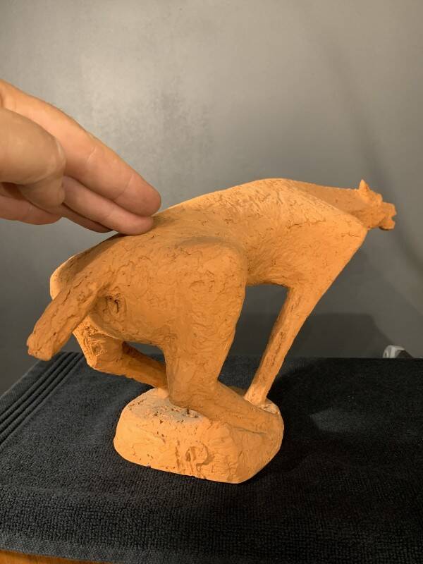 Animal Sculpture Horse, Terracotta, Unique Piece, 1960s